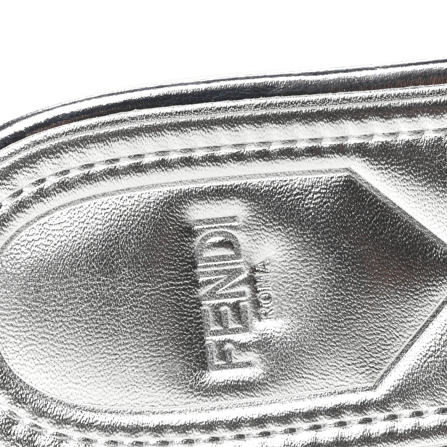 Nappa Laminata FFold Flat Slide Sandals 40.5 Argento