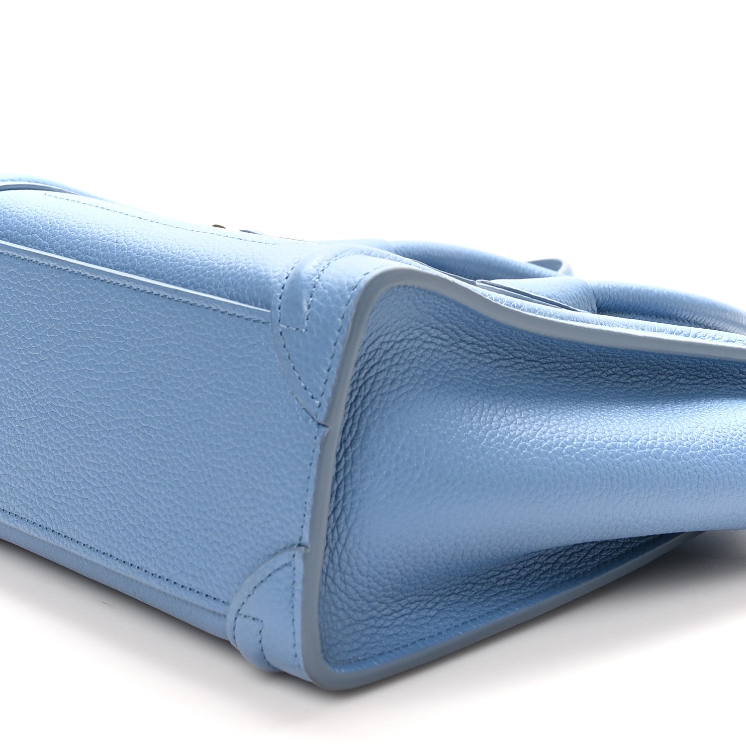 Celine Drummed Calfskin Nano Luggage Azure 10 of 10