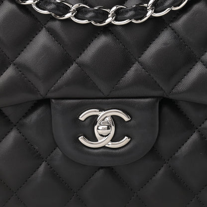 Chanel Lambskin Quilted Jumbo Double Flap Black 8 of 14