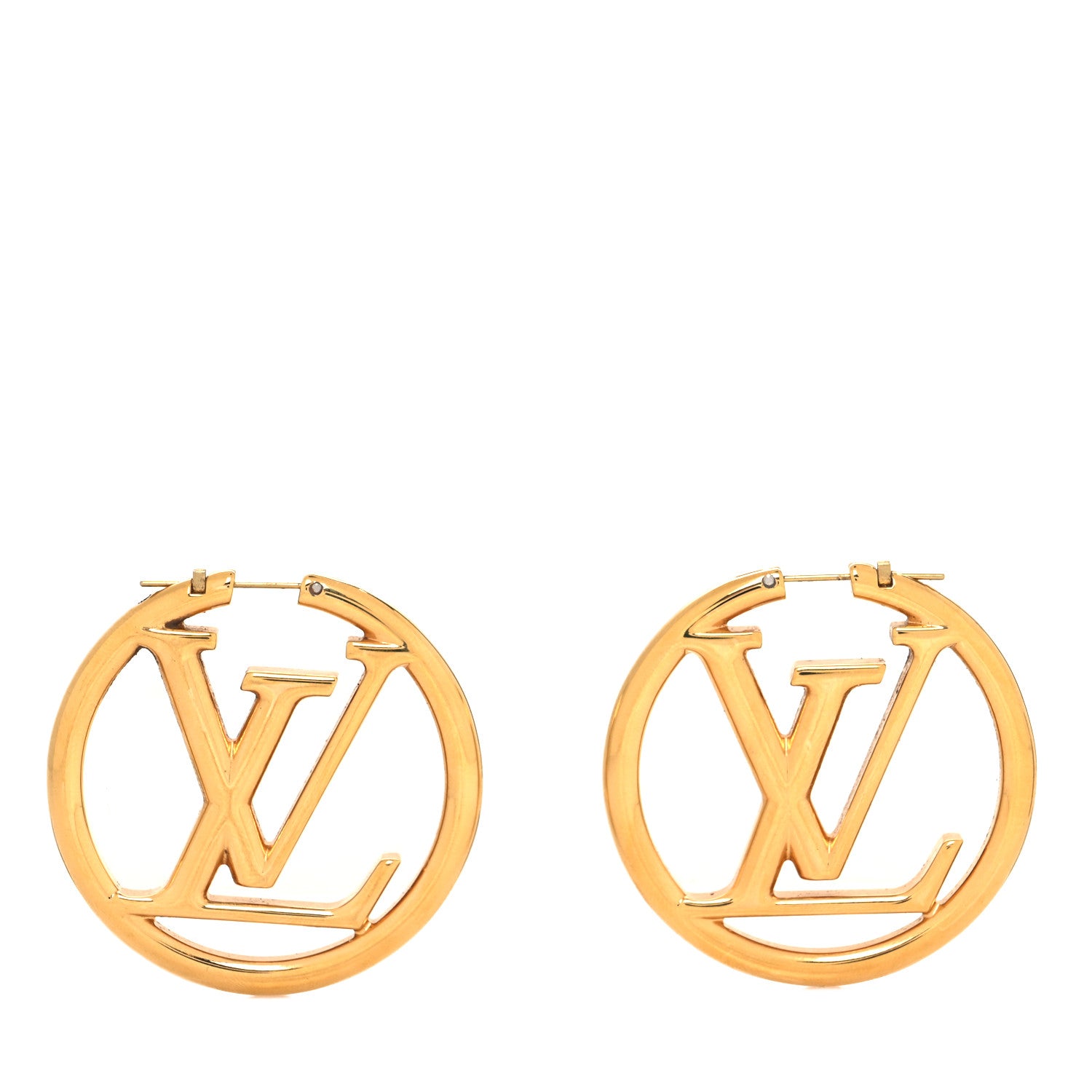 Louis Vuitton Metal Louise Hoop Earrings Gold 1 of 5