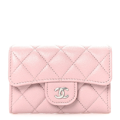 Chanel Caviar Quilted Flap Card Holder Wallet Light Pink 1 of 10