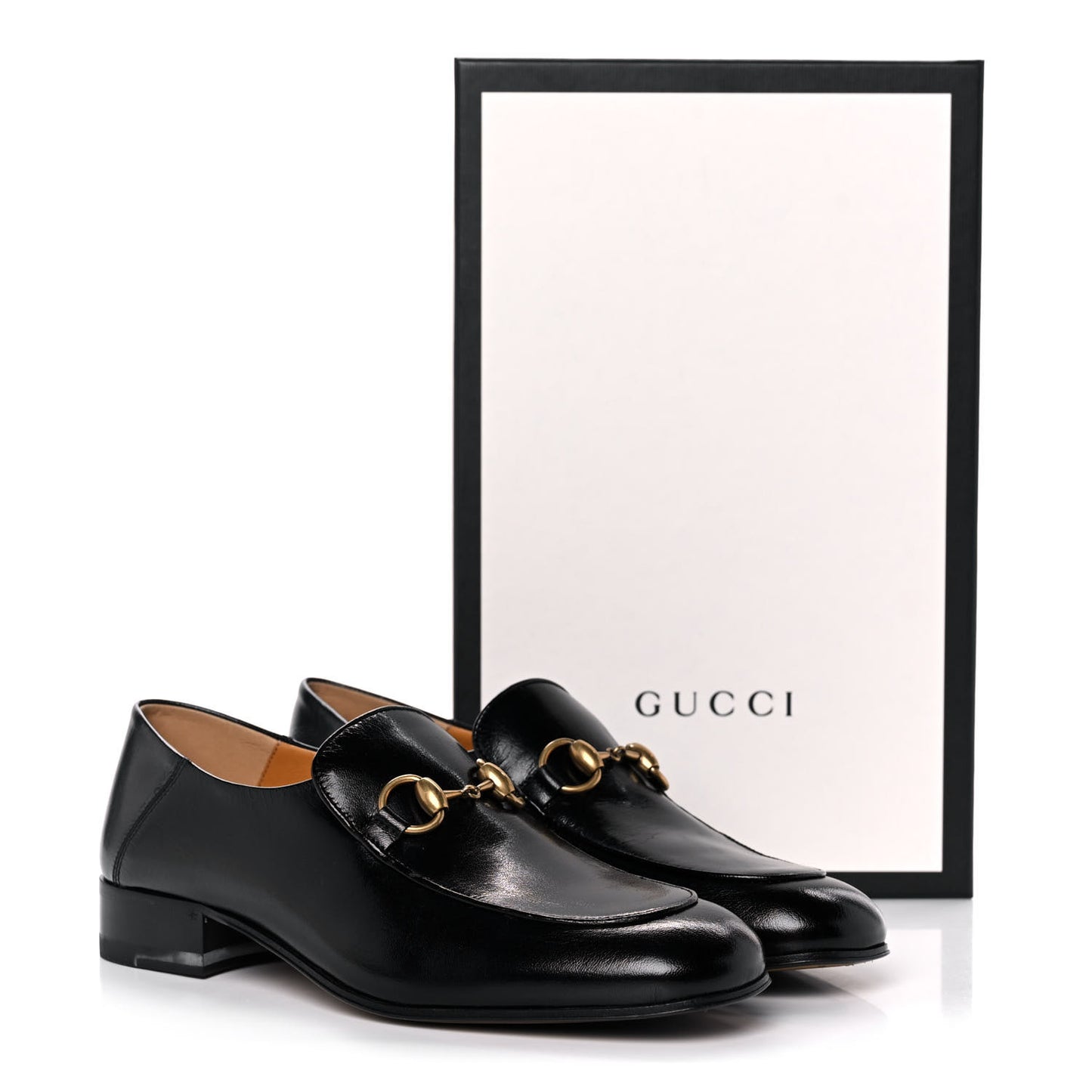 Goatskin Womens Horsebit Mid-Heel Loafers 38.5 Black