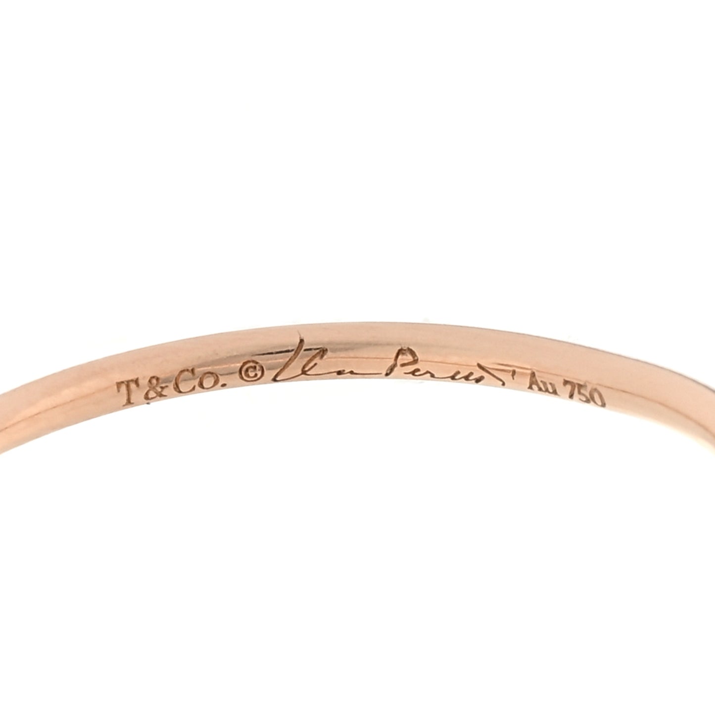 18K Rose Gold Diamond Elsa Peretti Hoop Ring 53 6.25