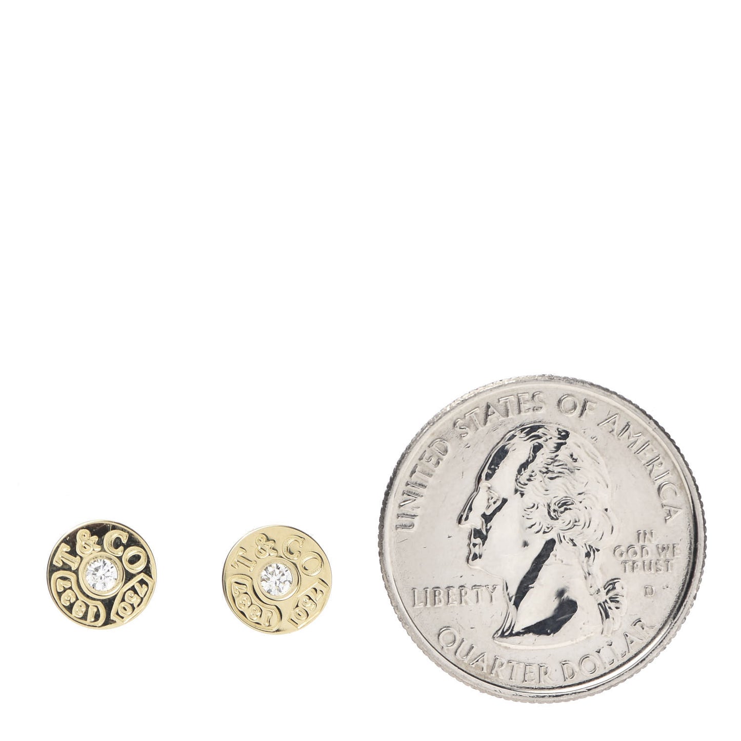 18K Yellow Gold Diamond 1837 Circle Earrings