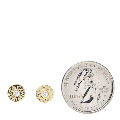 Tiffany 18K Yellow Gold Diamond 1837 Circle Earrings 2 of 4