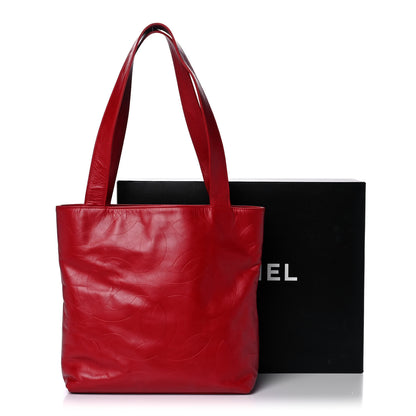 Chanel Lambskin Embossed CC Tote Red 13 of 13