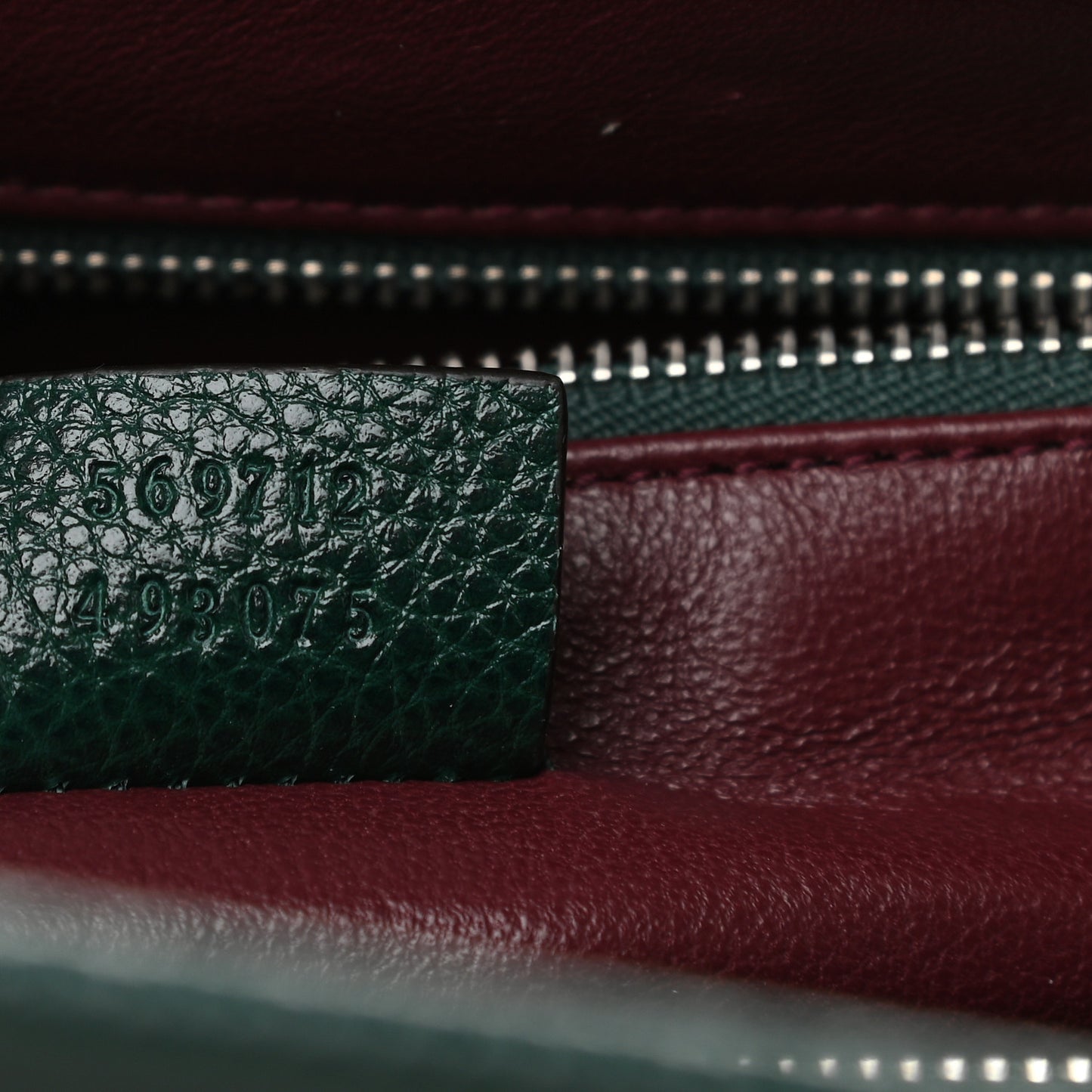 Grainy Calfskin Small Zumi Top Handle Bag Vintage Green