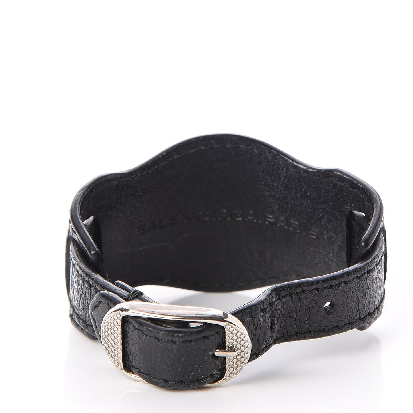 Agneau Arena Giant 12 Silver Hardware Bracelet Black