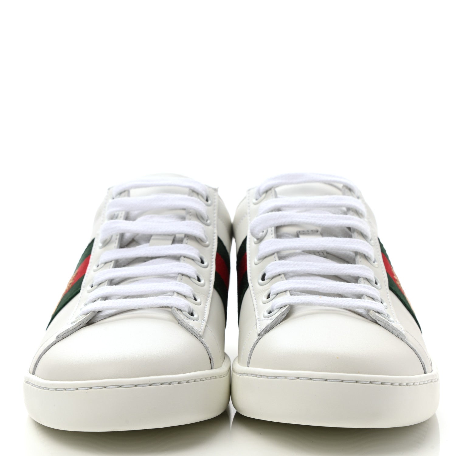 Gucci Calfskin Web Bee Embroidered Womens Ace Sneakers 36 White 2 of 11
