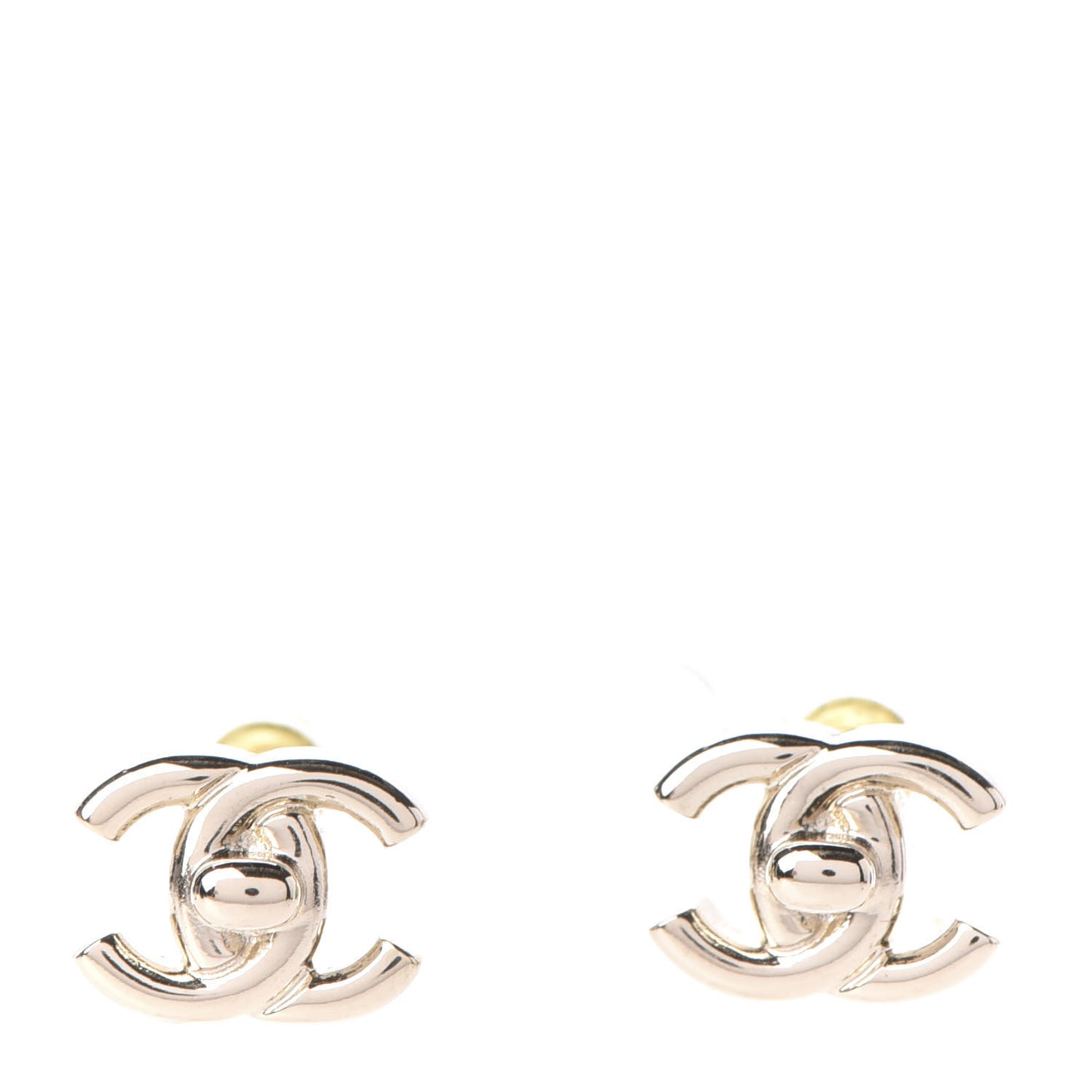 Metal CC Turnlock Earrings Gold