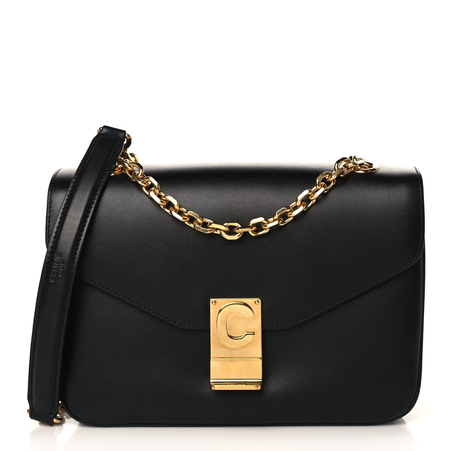 Celine Shiny Calfskin Medium C Bag Black 1 of 8