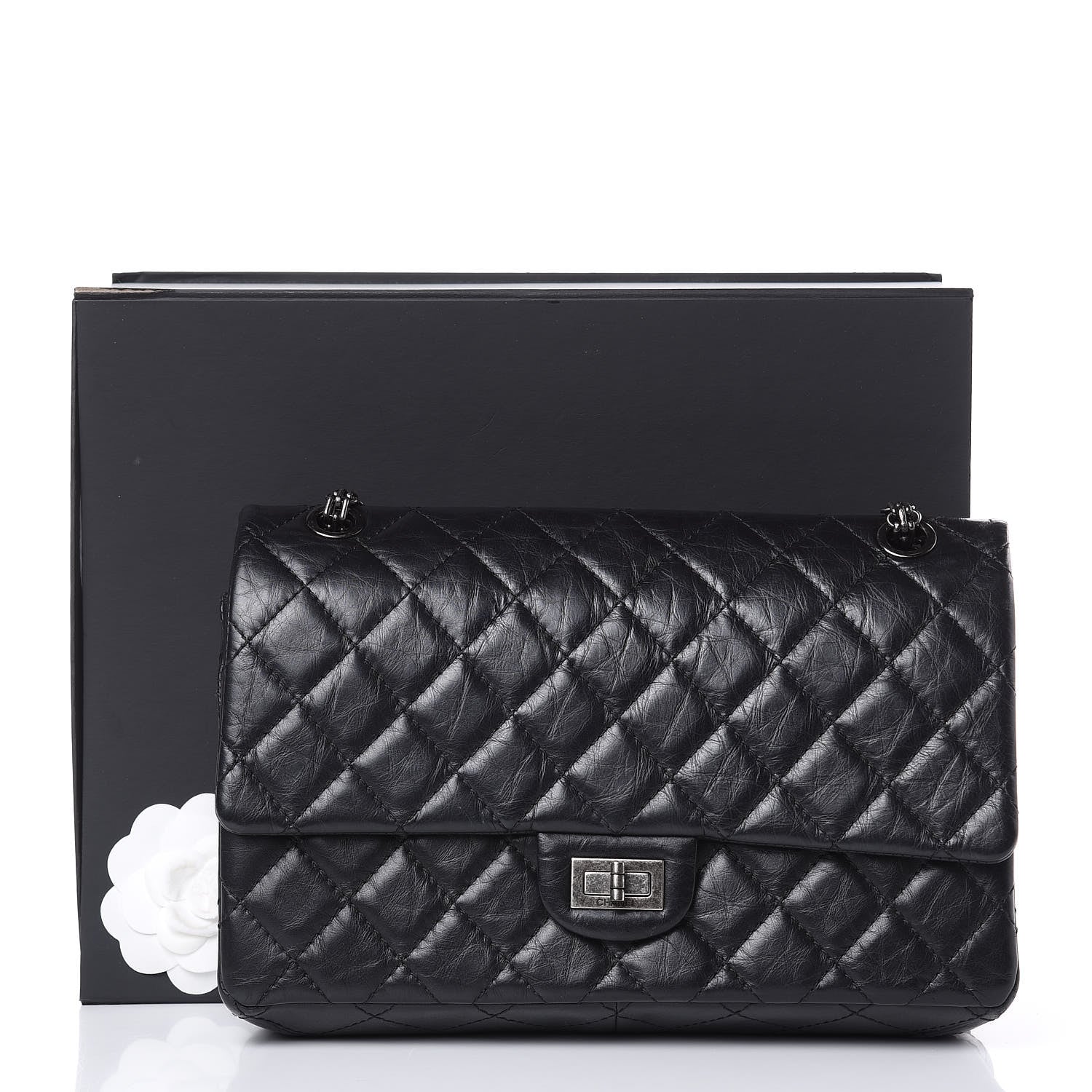 Chanel Aged Calfskin Quilted 2.55 Reissue 226 Flap Dark Grey 12 of 12