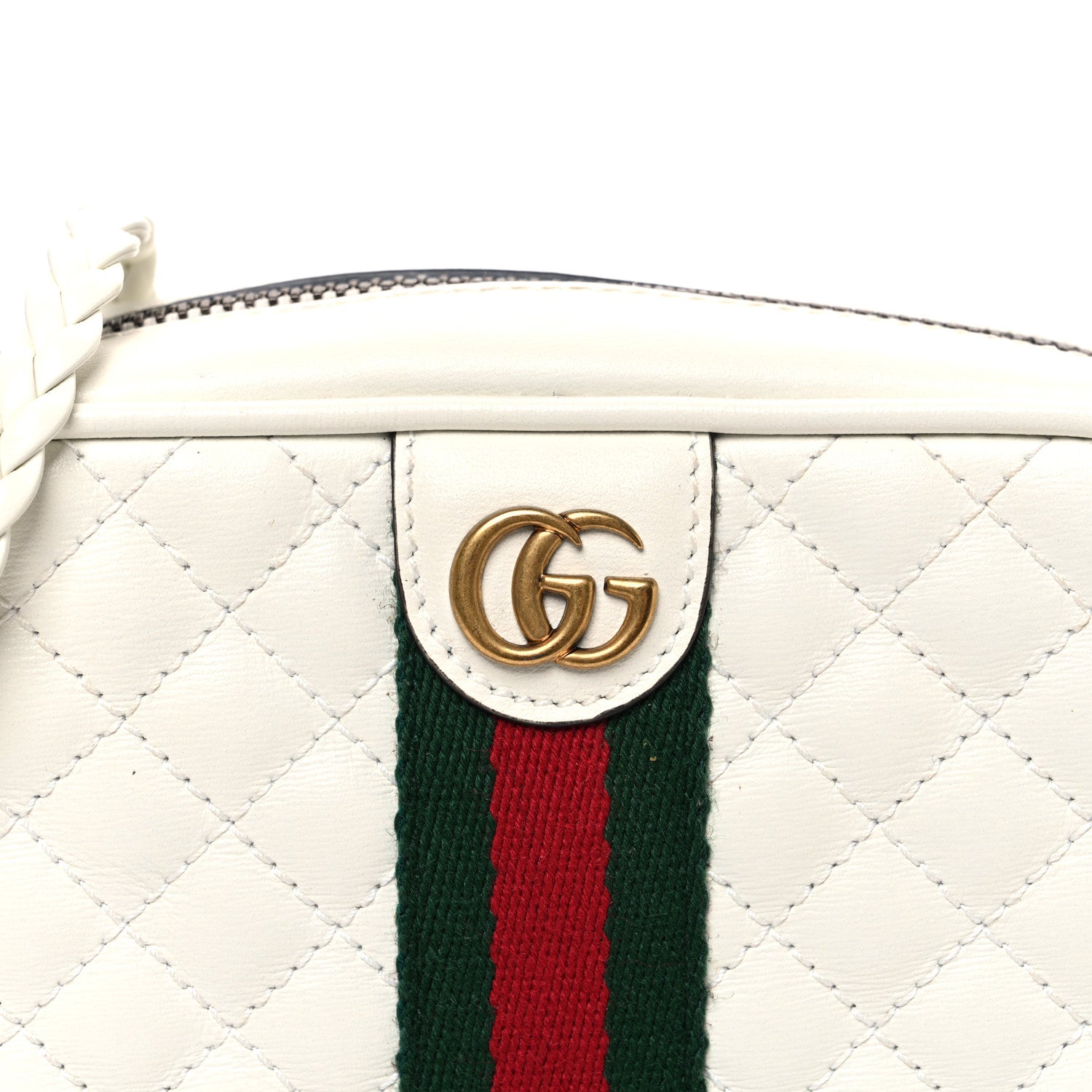 Gucci Calfskin Web Trapuntata Mini Shoulder Bag Off White 8 of 10