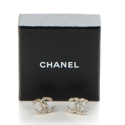 Chanel Crystal CC Twisted Earrings Silver 5 of 5