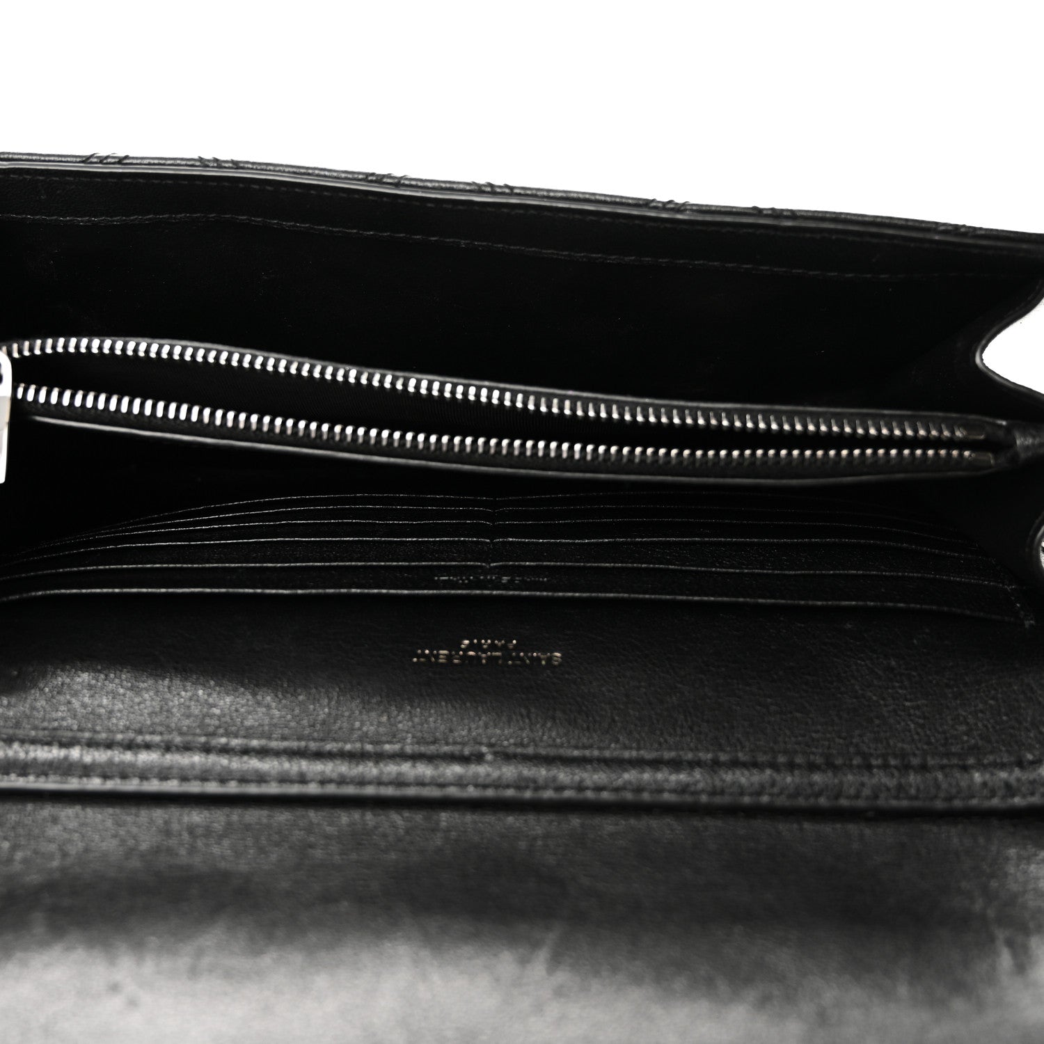 Saint Laurent Lambskin Diamond Quilted Becky Chain Wallet Black 9 of 17