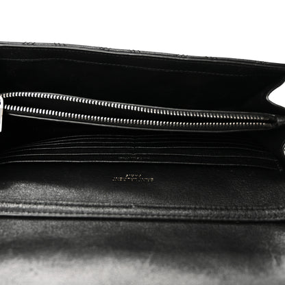Saint Laurent Lambskin Diamond Quilted Becky Chain Wallet Black 9 of 17