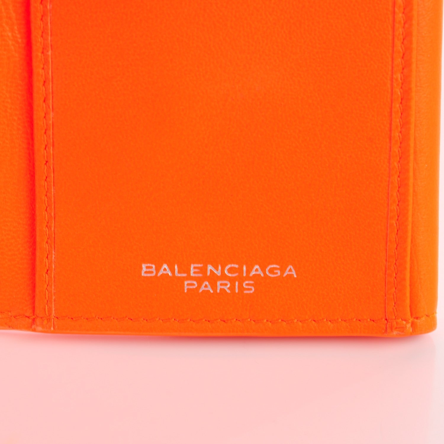 Balenciaga Calfskin Papier Platre Continental Wallet Orange Neon 6 of 8