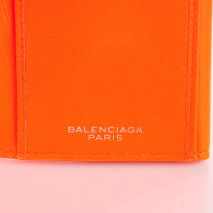 Balenciaga Calfskin Papier Platre Continental Wallet Orange Neon 6 of 8