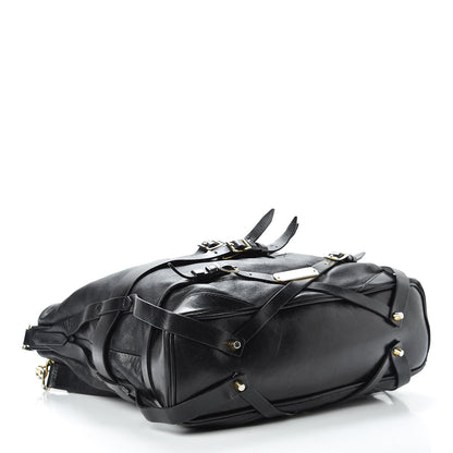 Burberry Soft Lambskin Bridle Calfskin Medium Gosford Hobo Black 4 of 19