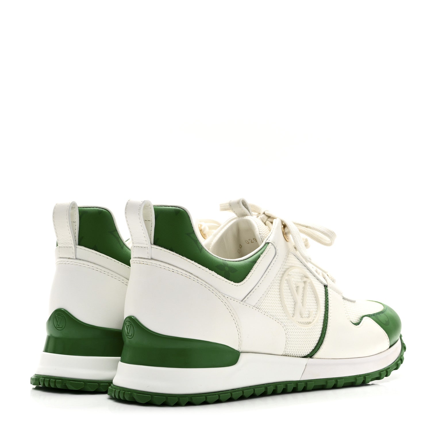 Louis Vuitton Calfskin Monogram Run Away Sneakers 37 White Green 5 of 12