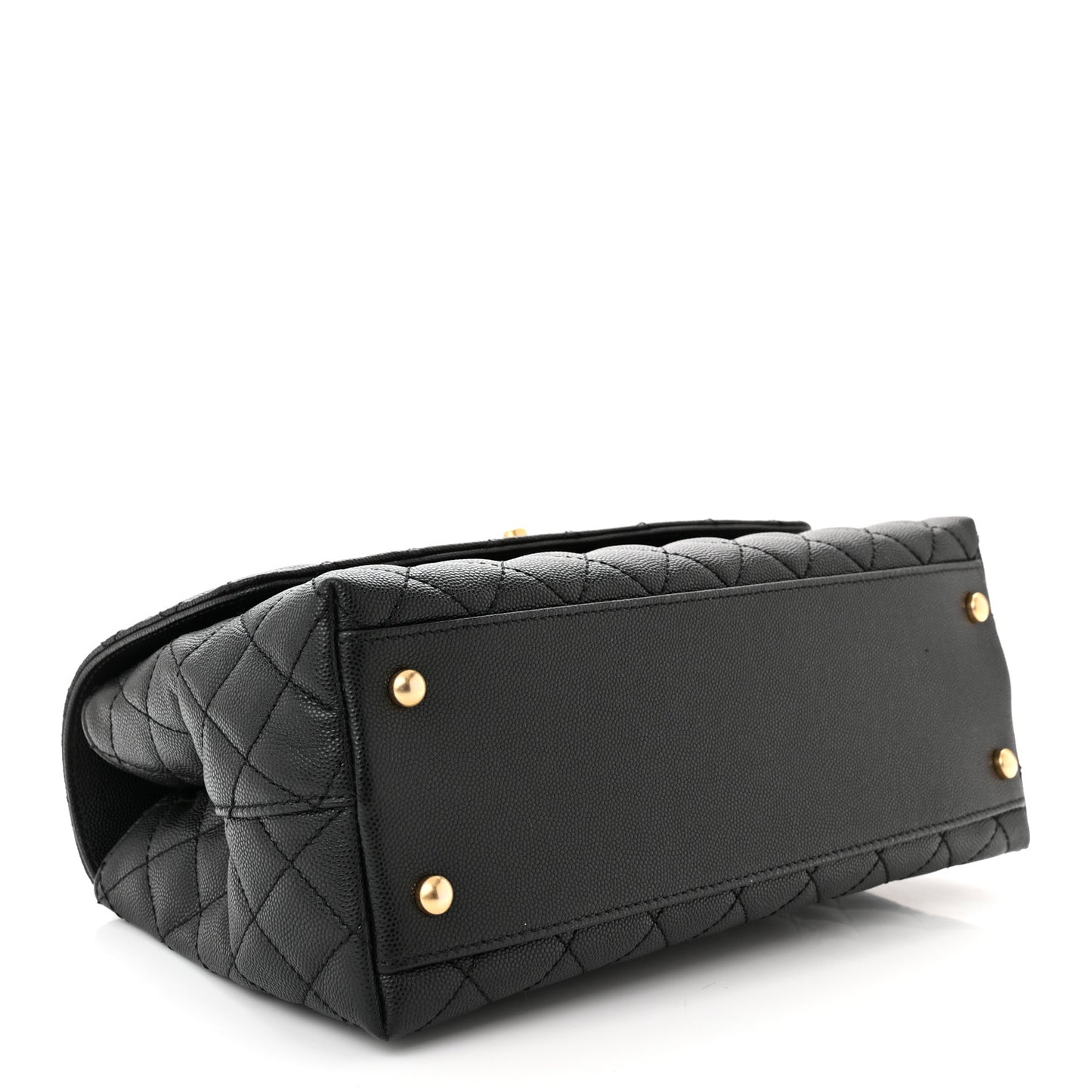 Caviar Quilted Small Coco Chain Handle Flap Black