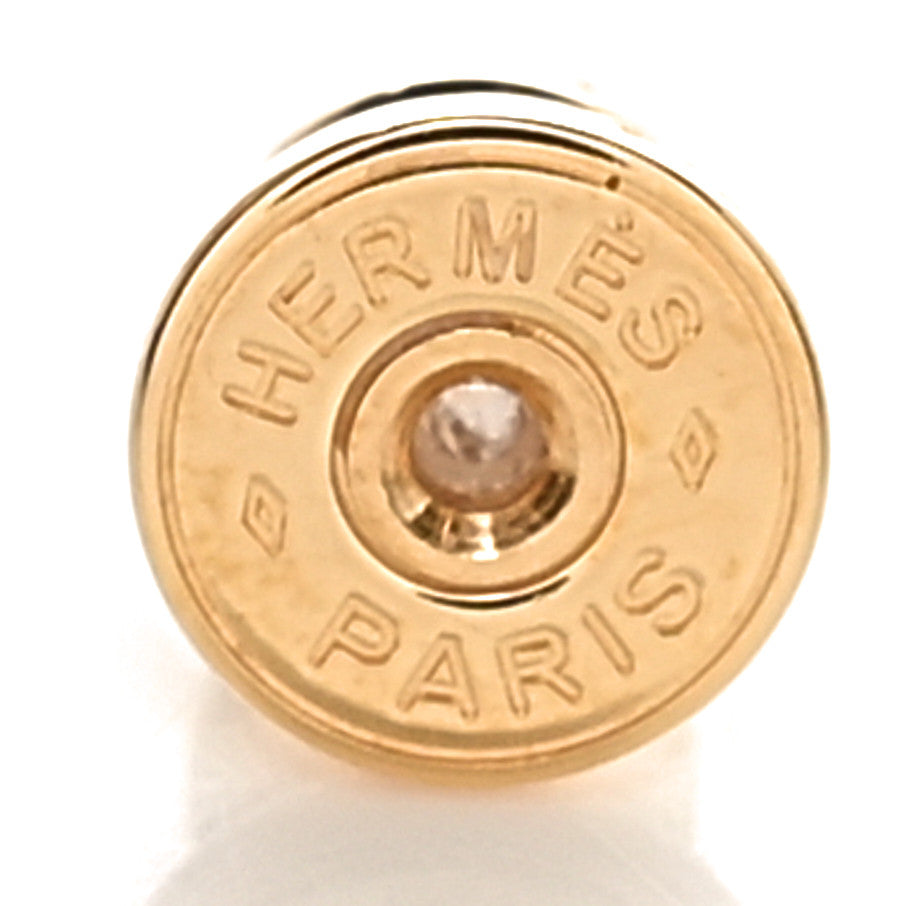 Hermes Gold Lacquered Mini Pop H Earrings Marron Glace 4 of 6