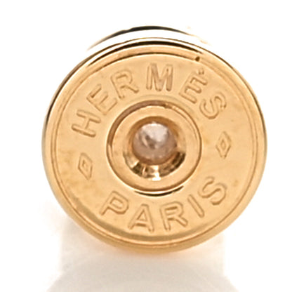 Hermes Gold Lacquered Mini Pop H Earrings Marron Glace 4 of 6