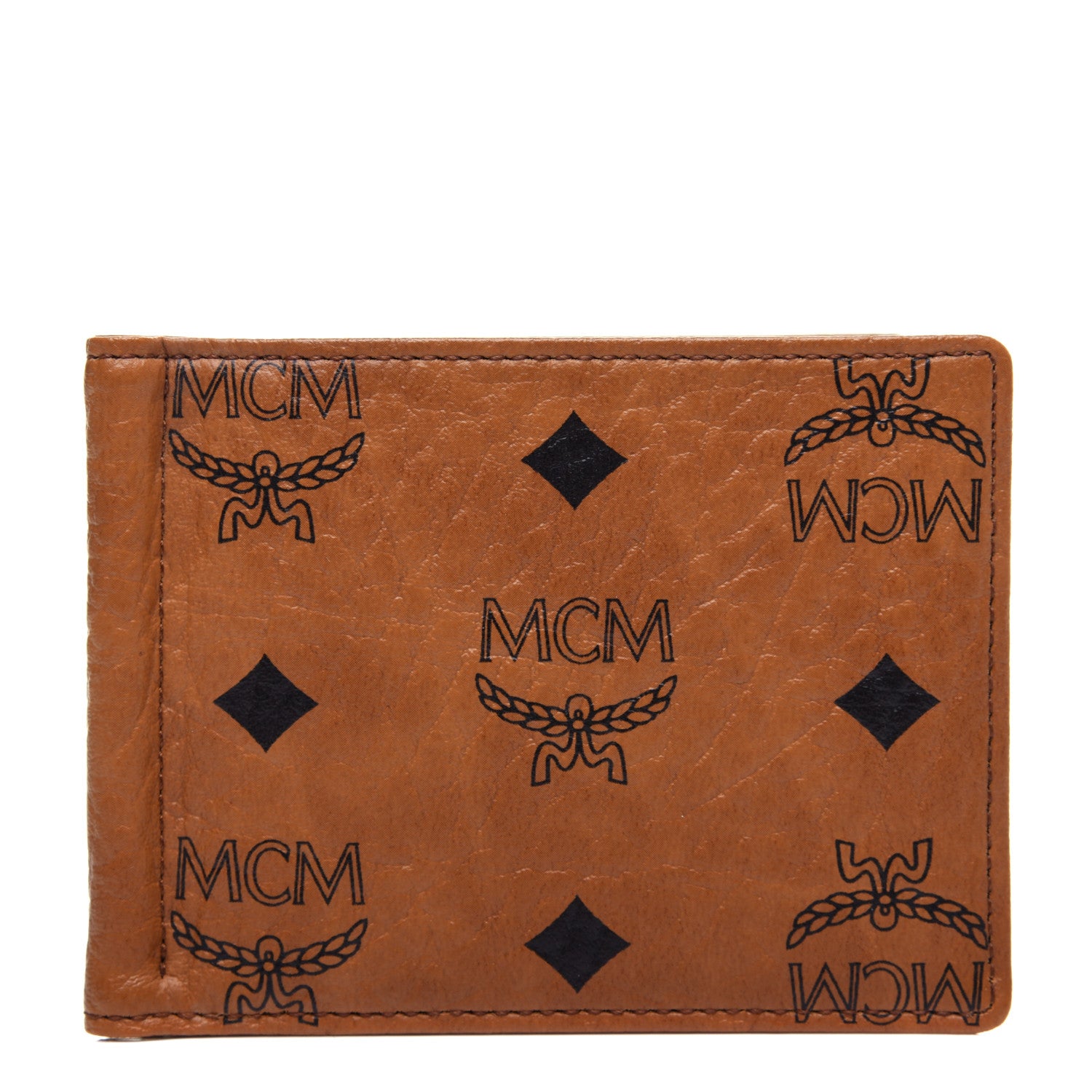MCM Visetos Heritage Bi-Fold Money Clip Wallet Cognac 1 of 8