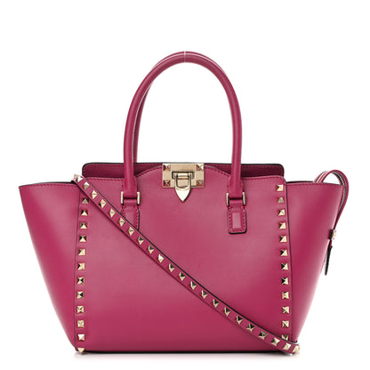Valentino Garavani Vitello Small Rockstud Double Handle Tote Deep Cyclamin 1 of 16