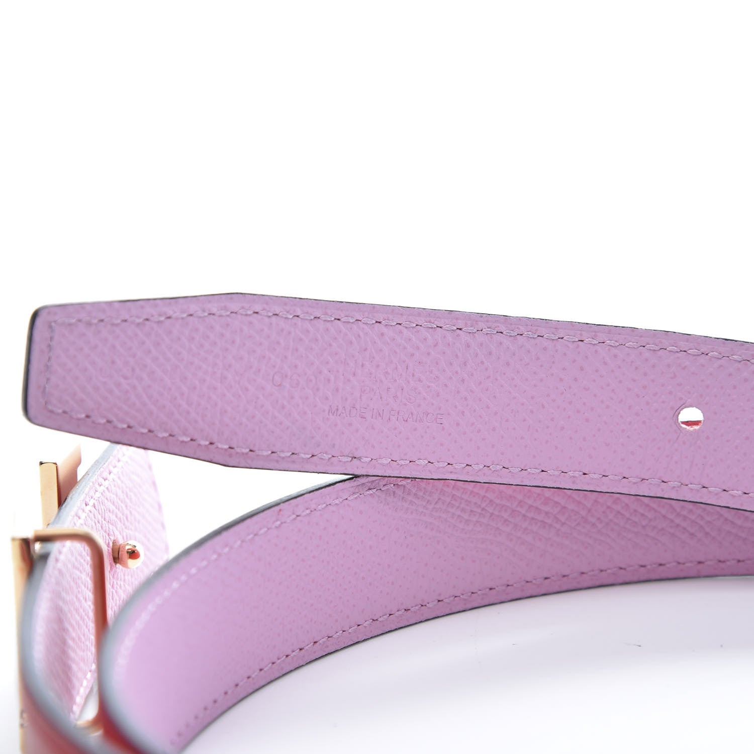 Hermes Swift Epsom 24mm Guilloche H Belt 85 Rouge De Coeur Mauve Sylvestre 5 of 6