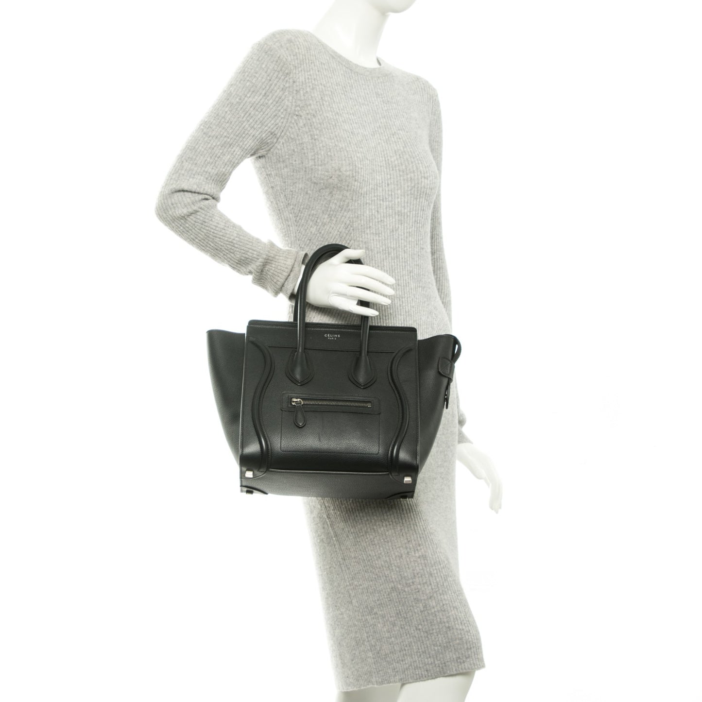 Drummed Calfskin Micro Luggage Black