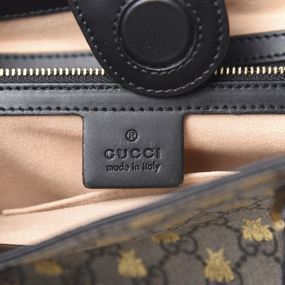Gucci Soft GG Supreme Monogram Bees Small Crossbody Tote Beige Oro Black 6 of 10