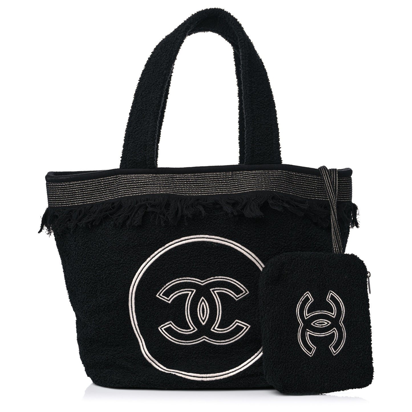 Terry Cotton CC Beach Tote Towel Set Black