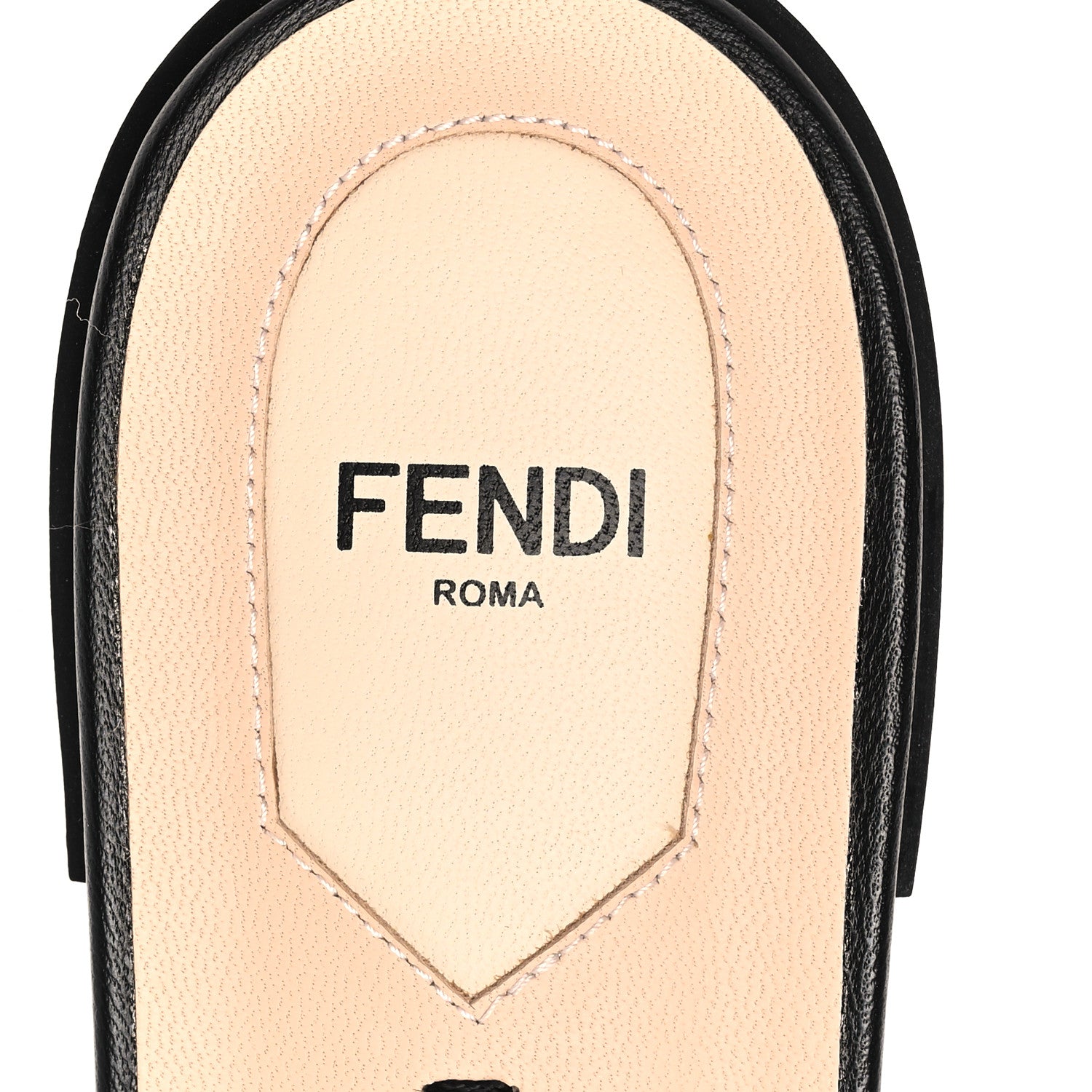 Fendi Nappa FF Embossed Flat Slide Sandals 40 Black 8 of 9