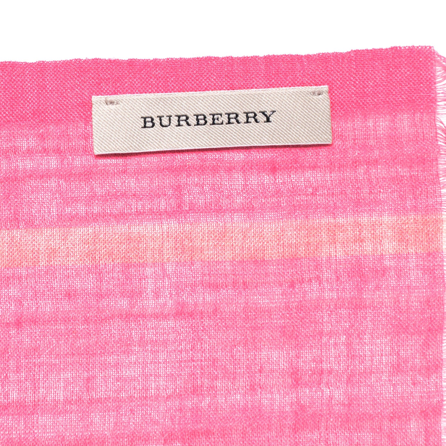 Burberry Silk Cashmere Giant Check Scarf Bright Rose 4 of 4