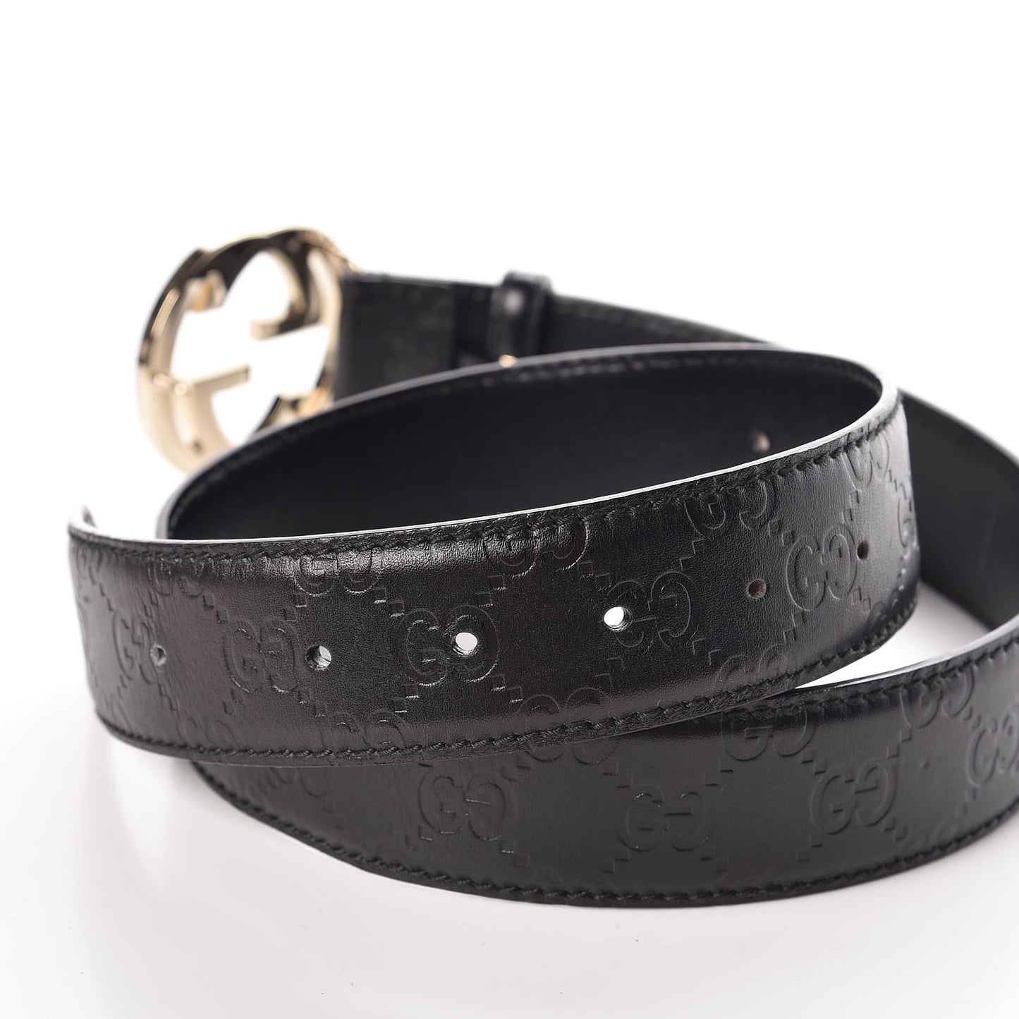 Guccissima Interlocking G Belt 85 34 Black