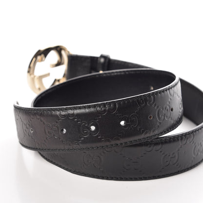 Gucci Guccissima Interlocking G Belt 85 34 Black 6 of 6