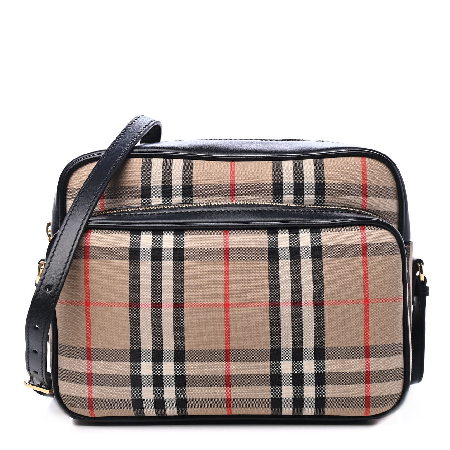Calfskin Vintage Check Medium Camera Bag Archive Beige