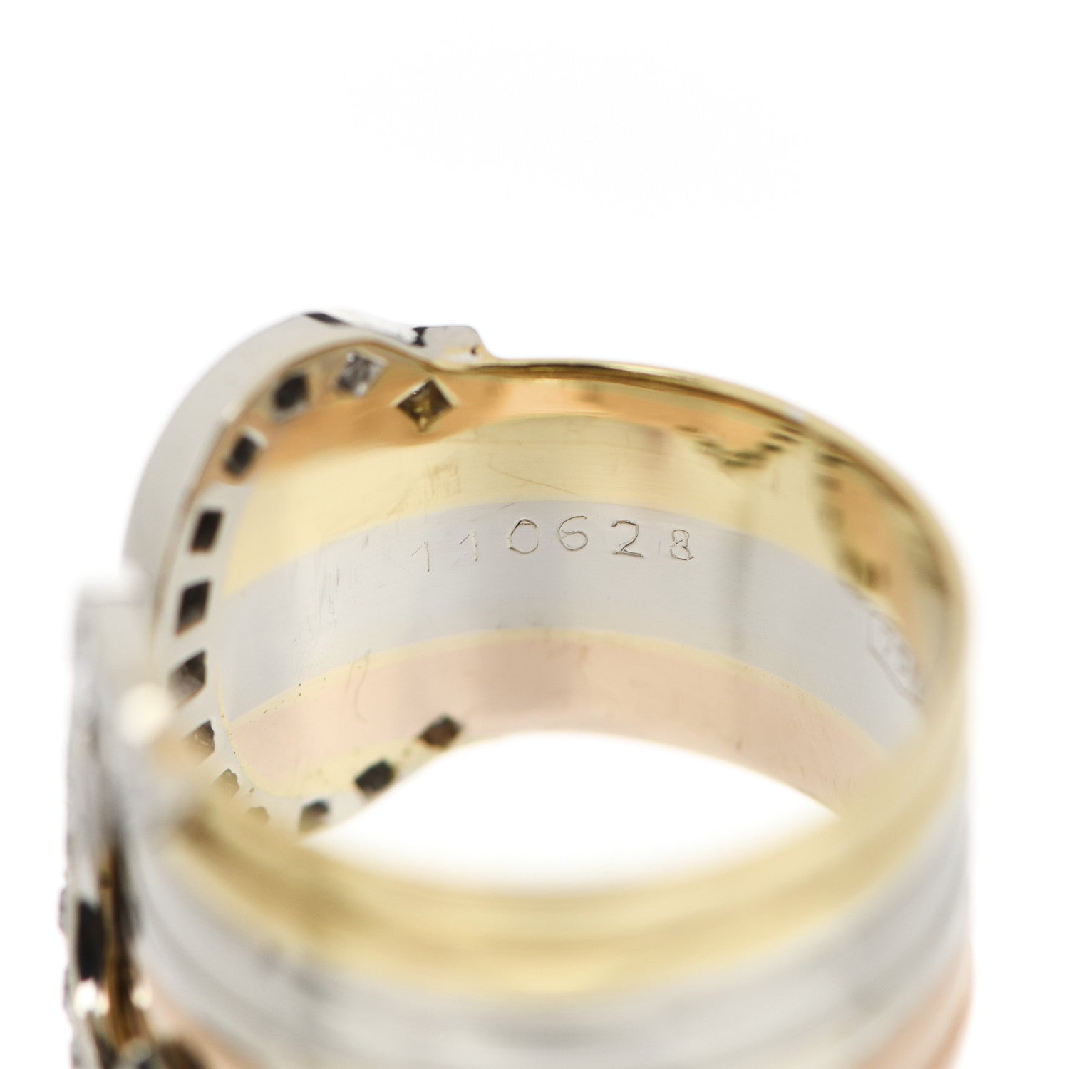 Cartier 18K Pink Yellow White Gold Diamond 13mm C De Cartier Ring 49 4.75 6 of 6