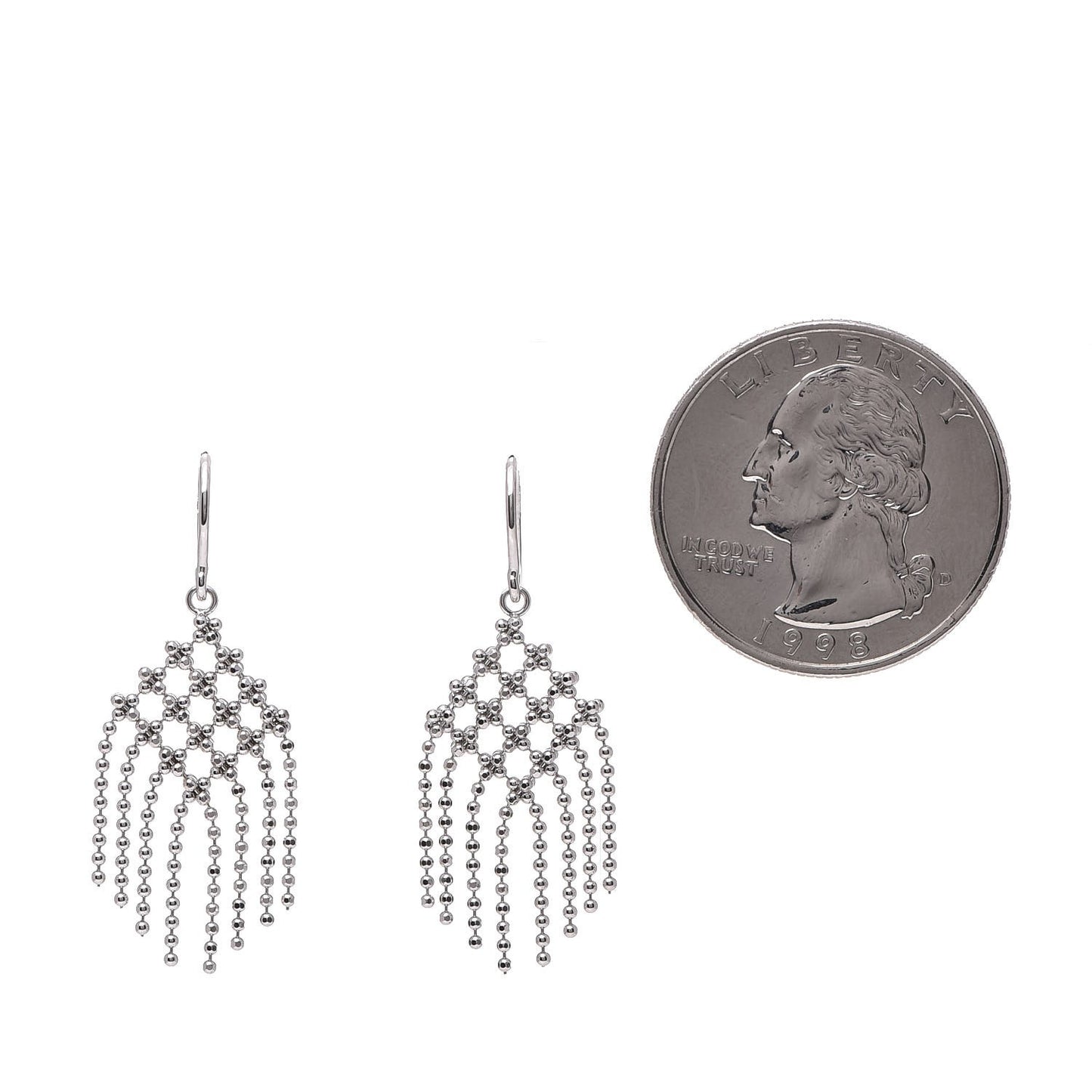 18K White Gold Fringe Earrings