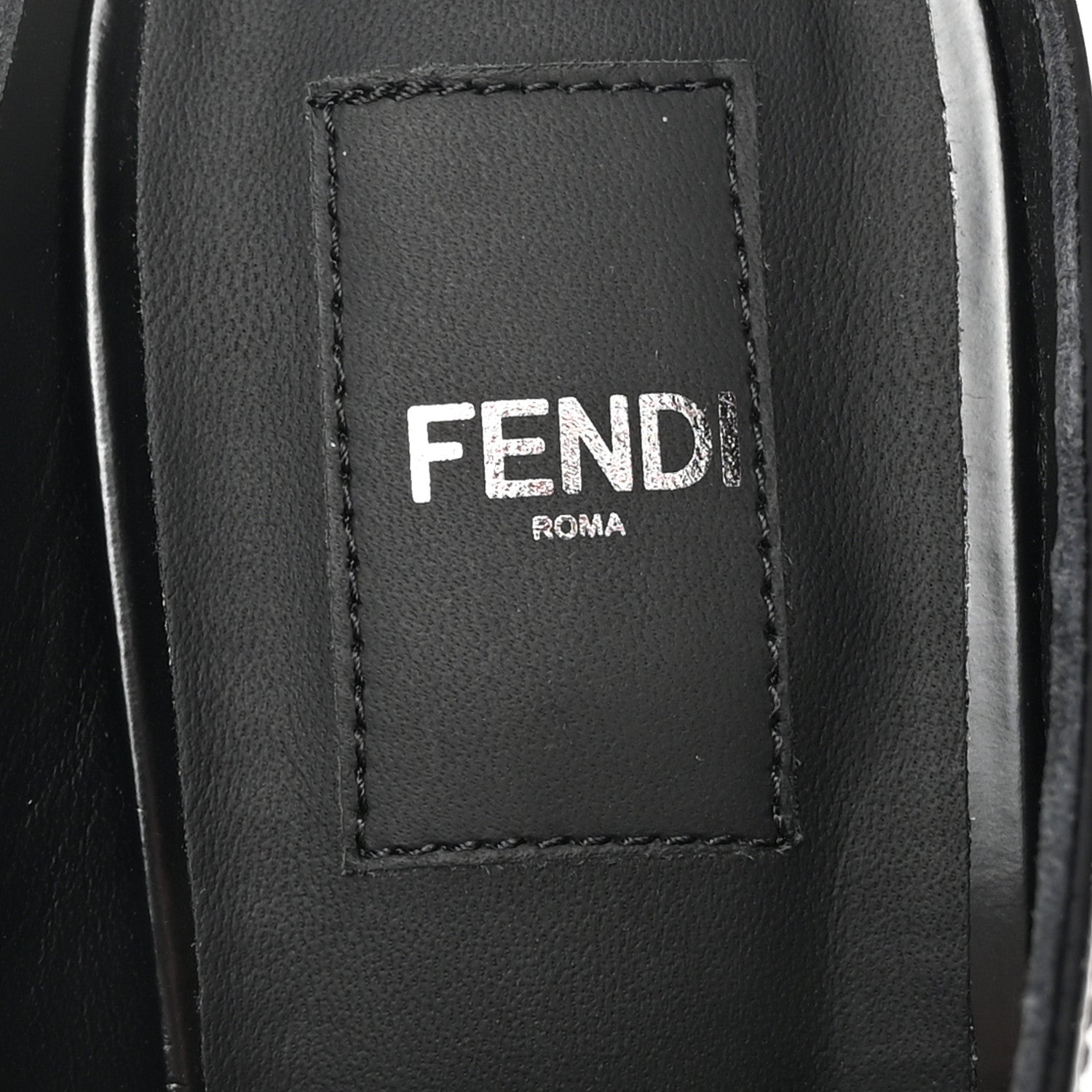 Fendi Vitello Abrasivato FF Cut Mules 38 Black 7 of 13