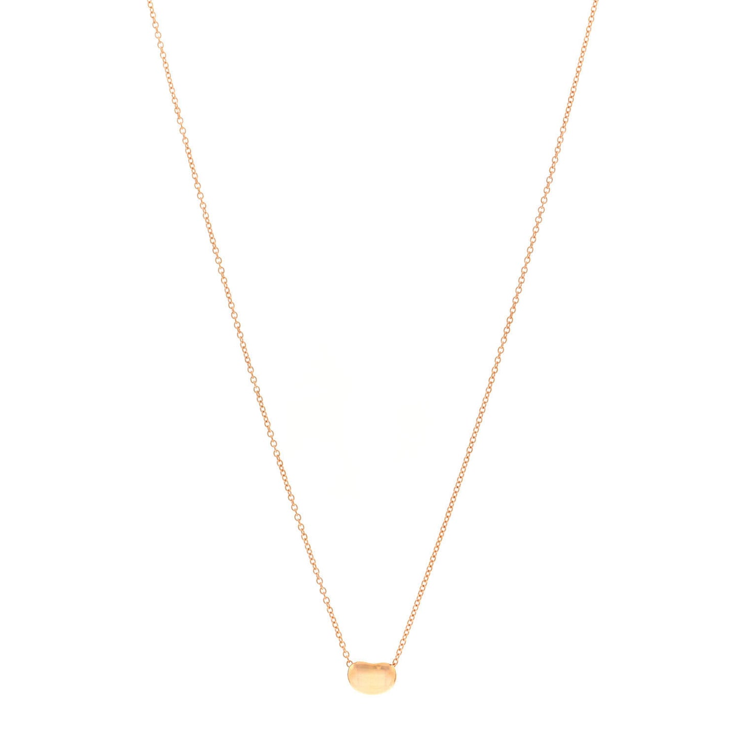 18K Rose Gold 6.5mm Elsa Peretti Bean Pendant Necklace