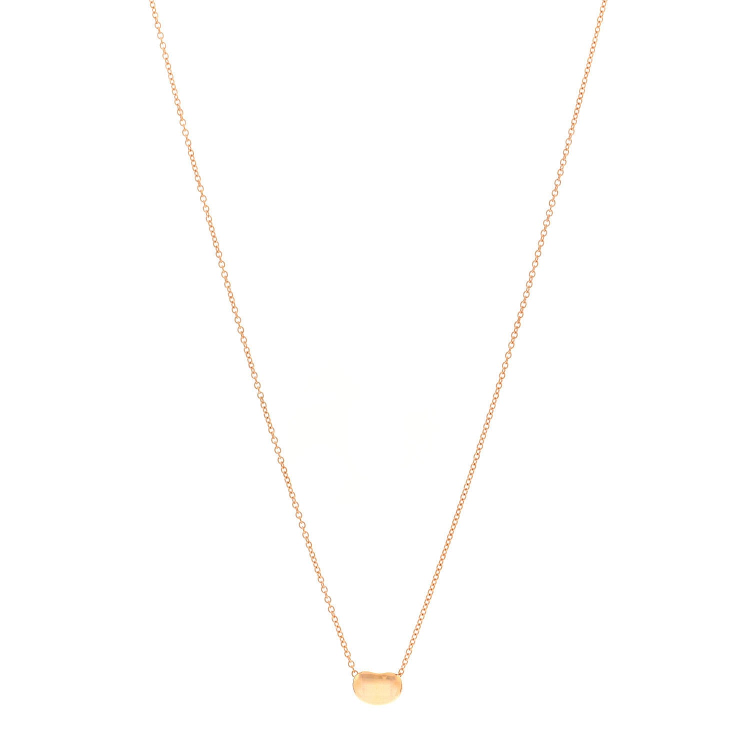Tiffany 18K Rose Gold 6.5mm Elsa Peretti Bean Pendant Necklace 1 of 4