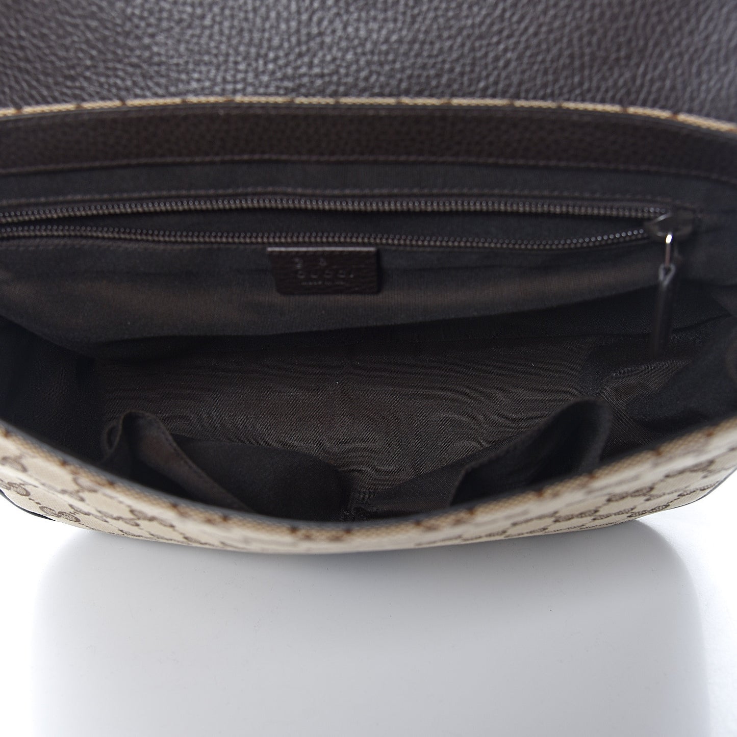 Monogram Flap Messenger Bag Beige Dark Brown