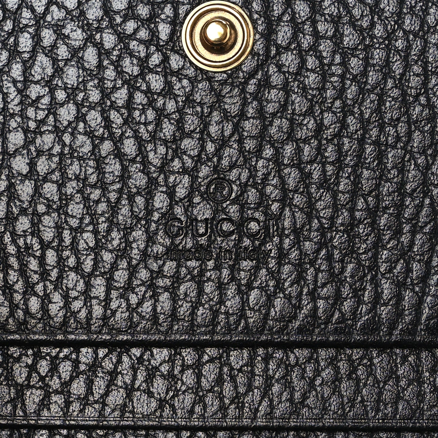 Pebbled Calfskin Butterfly Card Case Black