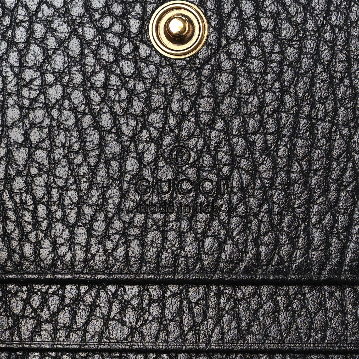 Gucci Pebbled Calfskin Butterfly Card Case Black 6 of 8
