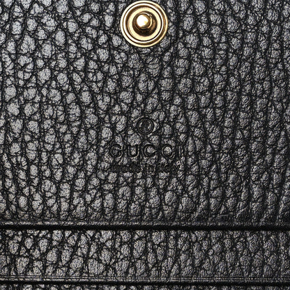 Gucci Pebbled Calfskin Butterfly Card Case Black 6 of 8
