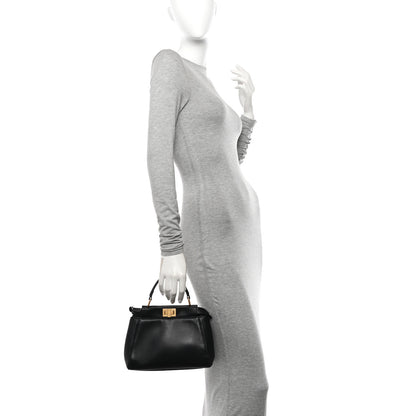 Fendi Nappa Mini Peekaboo Iconic Satchel Black 2 of 15