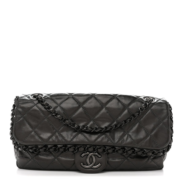 Chanel Calfskin Quilted Medium Chain Me Flap Grey 1881760