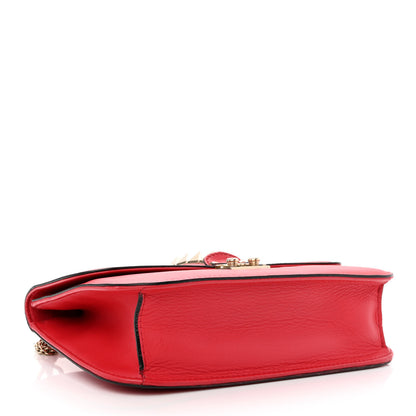 Valentino Garavani Vitello Medium Glam Lock Rockstud Flap Red 4 of 15